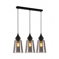 CLA-Jerez2-Interior Black Smoke Glass Flat Top Ellipse Pendant Lights